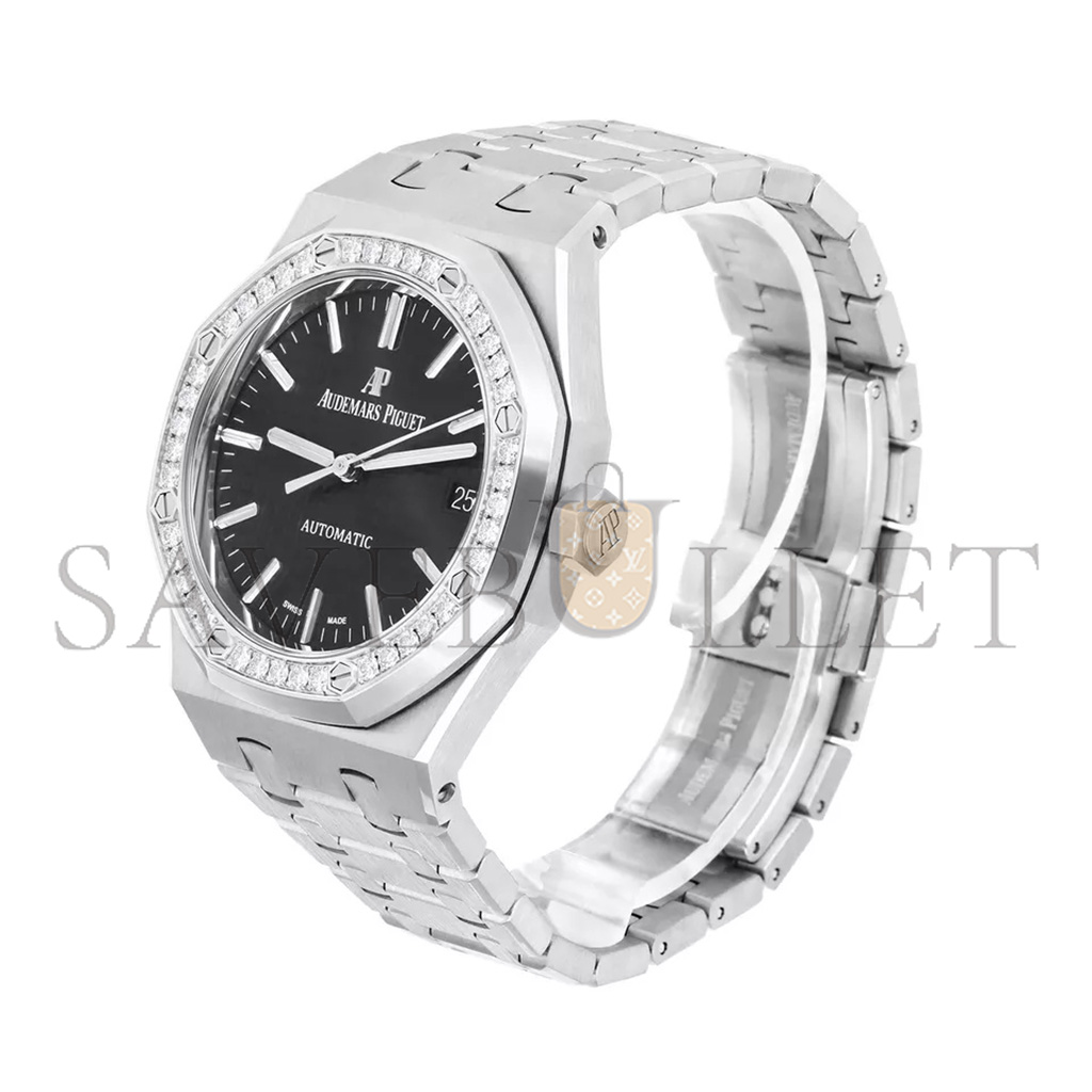 audemars P*g*et royal oak ladies 37 automatic diamond bezel watch 15451st.zz.1256st.01